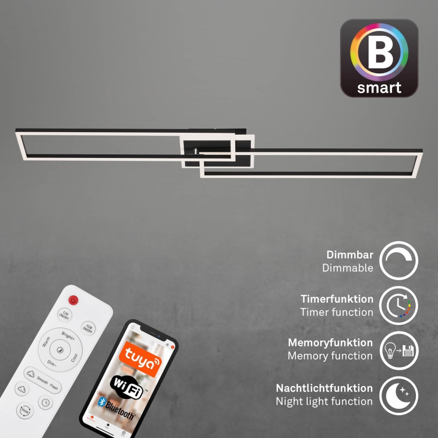 Briloner 3538-015 - Lampadario LED dimmerabile FRAME 2xLED/20W/230V 2700-6500K Wi-Fi Tuya + telecomando