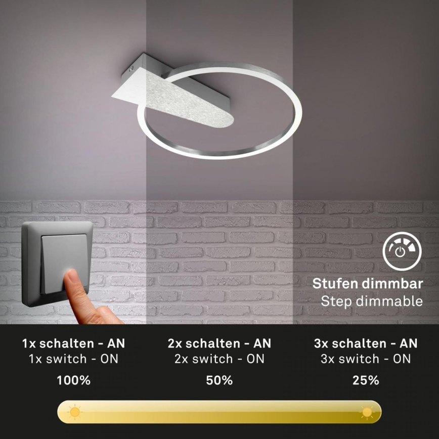 Briloner 3542-018 - Plafonnier à intensité variable NICO LED/12W/230V chrome mat