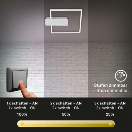 Briloner 3544-018 - Plafonnier à intensité variable NICO LED/12W/230V chrome mat