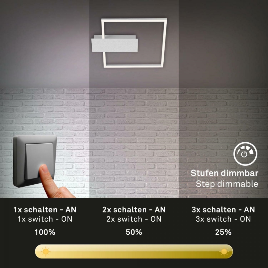 Briloner 3544-018 - Plafonnier à intensité variable NICO LED/12W/230V chrome mat