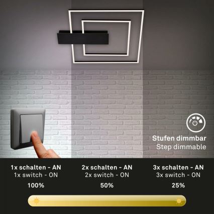 Briloner 3545-015 - Plafonnier à intensité variable NICO LED/25W/230V noir