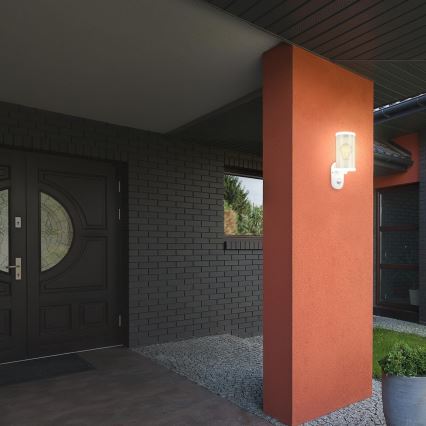 Briloner 3628-016 - Applique murale extérieure avec détecteur KAIRO 1xE27/12W/230V IP44 blanc