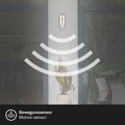 Briloner 3628-016 - Outdoor-Wandleuchte mit Sensor KAIRO 1xE27/12W/230V IP44 weiß