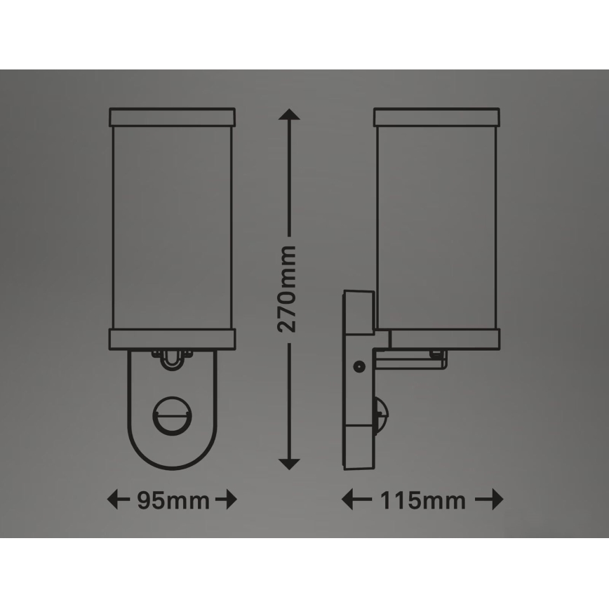 Briloner 3628-016 - Outdoor-Wandleuchte mit Sensor KAIRO 1xE27/12W/230V IP44 weiß