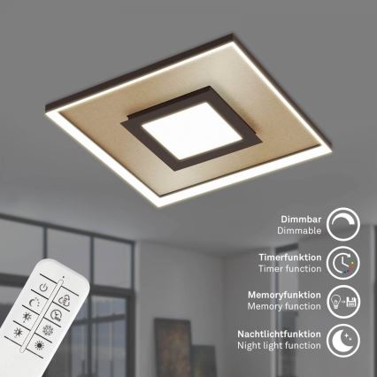 Briloner 3641-017 - Plafoniera LED dimmerabile FRAME LED/30W/230V 2700-6500K oro + telecomando