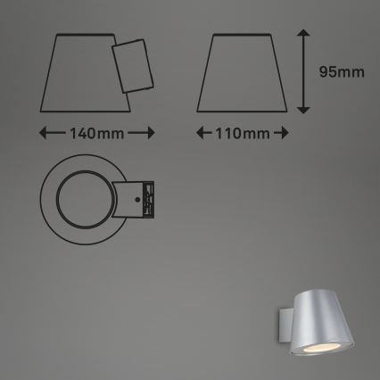 Briloner 3645-014 - Applique a LED da esterno NEAPEL 1xGU10/4,9W/230V IP44