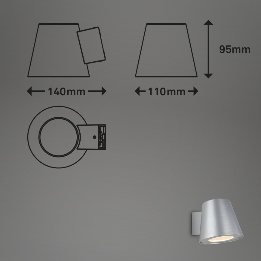Briloner 3645-014 - Applique a LED da esterno NEAPEL 1xGU10/4,9W/230V IP44