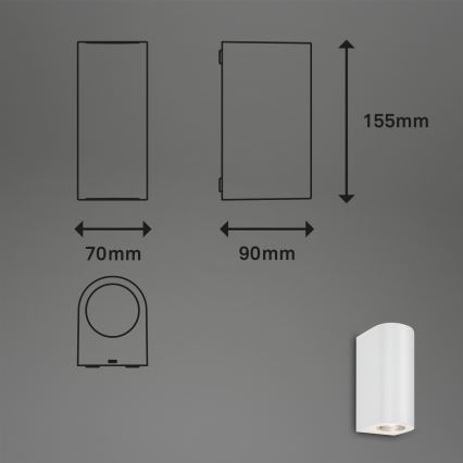 Briloner 3648-026 - LED-Wandleuchte für den Außenbereich UP&DOWN 2xGU10/4,7W/230V IP44