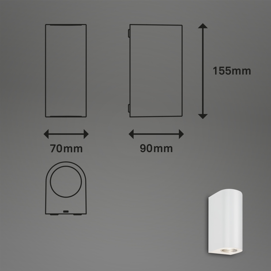Briloner 3648-026 - LED-Wandleuchte für den Außenbereich UP&DOWN 2xGU10/4,7W/230V IP44