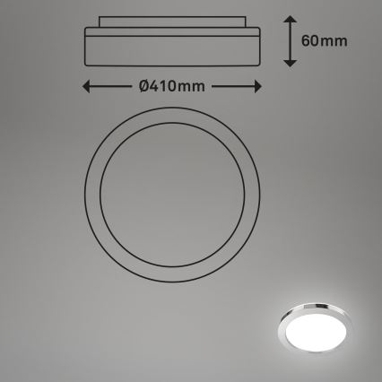 Briloner 3673-018 - Plafoniera LED da bagno SPLASH LED/28W/230V diametro 41 cm