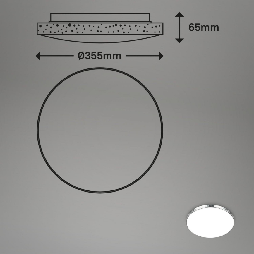 Briloner 3679-018 - Plafonnier RGB à intensité variable salle de bain MAGA LED/18,5W/230V 3000-6500K d. 35,5 cm + télécommande