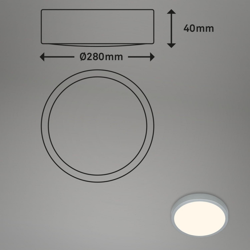 Briloner 3700-014 - Plafoniera LED RUNA LED/16W/230V 3000K diametro 28 cm argento