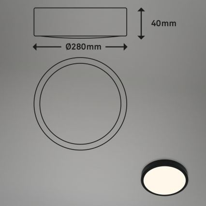 Briloner 3700-015 - Plafoniera LED RUNA LED/16W/230V 3000K diametro 28 cm nero