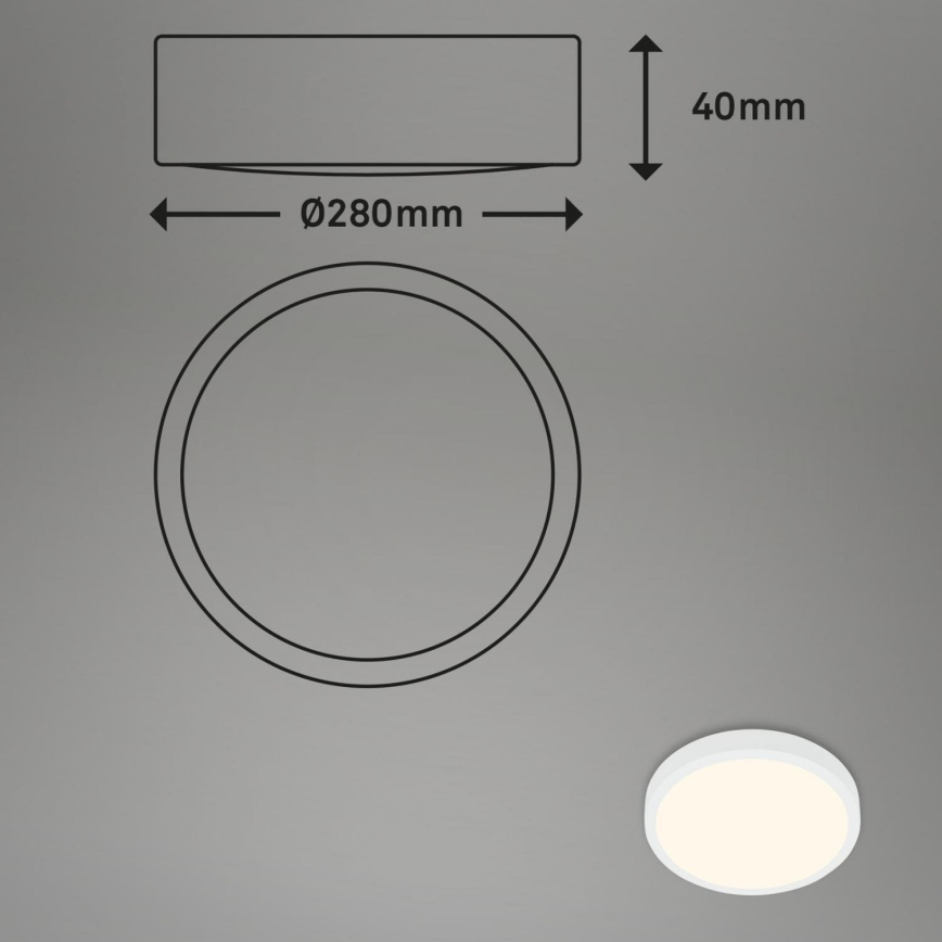 Briloner 3700-016 - LED-Deckenleuchte RUNA LED/16W/230V 3000K d 28 cm weiß