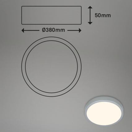 Briloner 3703-014 - Plafoniera LED RUNA LED/24W/230V 3000K diametro 38 cm argento