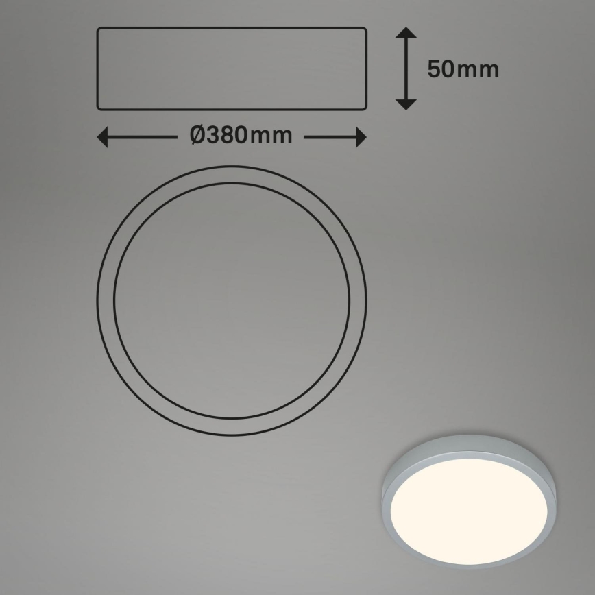 Briloner 3703-014 - Plafoniera LED RUNA LED/24W/230V 3000K diametro 38 cm argento