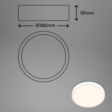 Briloner 3703-016 - LED-Deckenleuchte RUNA LED/24W/230V 3000K d 38 cm weiß