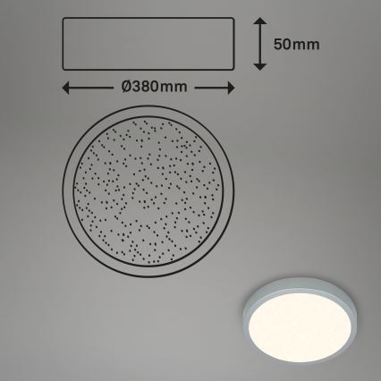 Briloner 3704-014-Plafoniera LED dimmerabile RUNA LED/22W/230V 2700-6500K argento + telecomando