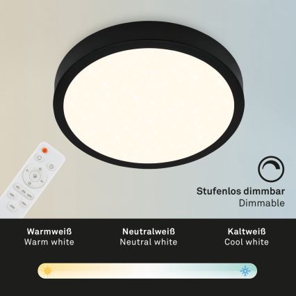Briloner 3704-015 - Plafoniera LED dimmerabile RUNA LED/22W/230V 2700-6500K nero + telecomando