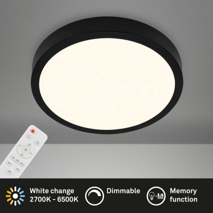 Briloner 3704-015 - Plafoniera LED dimmerabile RUNA LED/22W/230V 2700-6500K nero + telecomando