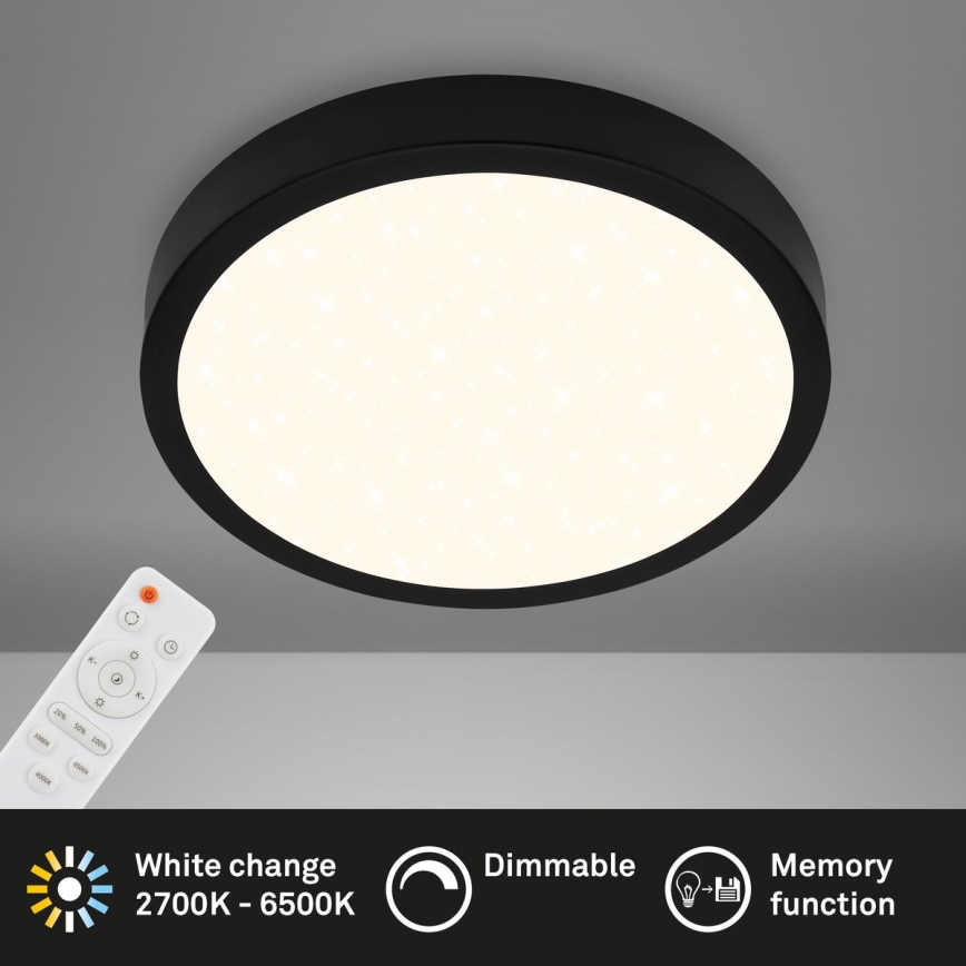 Briloner 3704-015 - Plafoniera LED dimmerabile RUNA LED/22W/230V 2700-6500K nero + telecomando