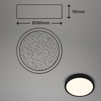 Briloner 3704-015 - Plafoniera LED dimmerabile RUNA LED/22W/230V 2700-6500K nero + telecomando
