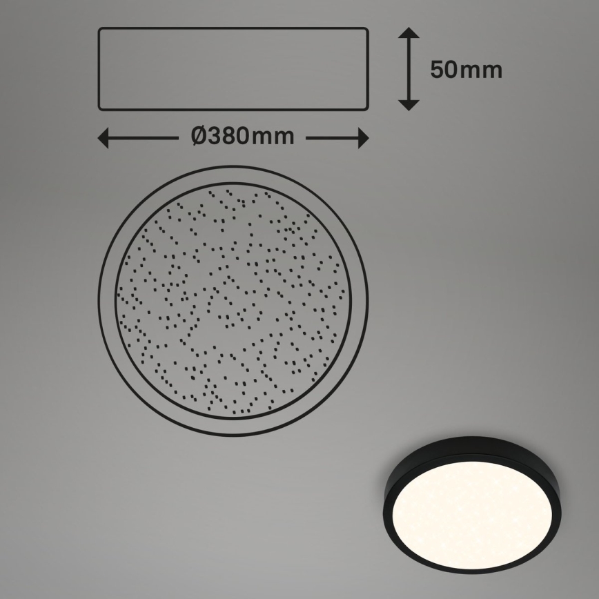 Briloner 3704-015 - Plafoniera LED dimmerabile RUNA LED/22W/230V 2700-6500K nero + telecomando
