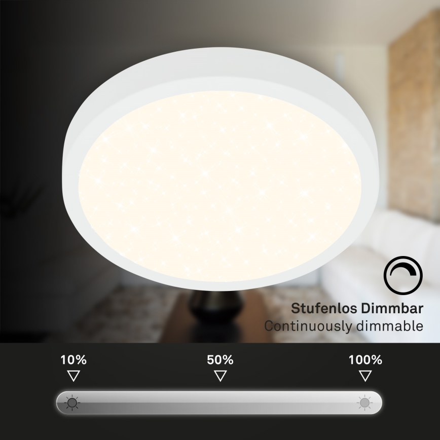 Briloner 3704-016 - Dimmbare LED-Deckenleuchte RUNA LED/22W/230V 2700-6500K weiß + Fernbedienung