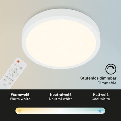 Briloner 3704-016 - Dimmbare LED-Deckenleuchte RUNA LED/22W/230V 2700-6500K weiß + Fernbedienung