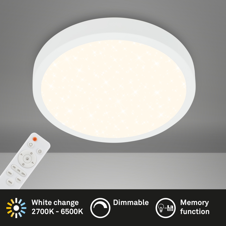 Briloner 3704-016 - Plafonnier à intensité variable RUNA LED/22W/230V 2700-6500K blanc + télécommande
