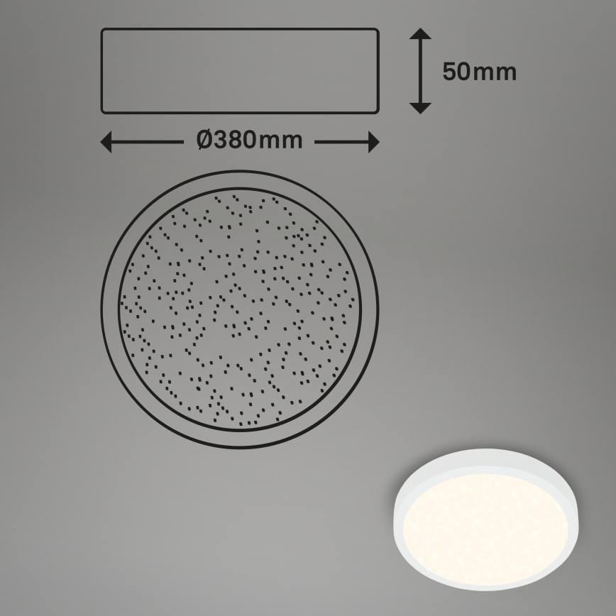 Briloner 3704-016 - Plafonnier à intensité variable RUNA LED/22W/230V 2700-6500K blanc + télécommande