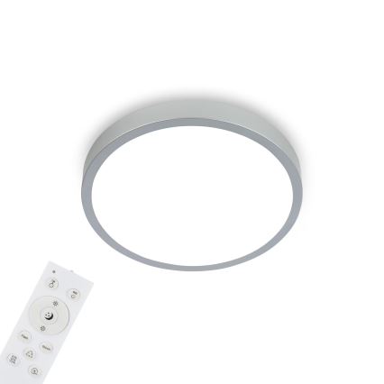 Briloner 3709-014 - Plafonier RGBW à intensité variable LED/22W/230V 4000K d. 38 cm argent + Télécommande