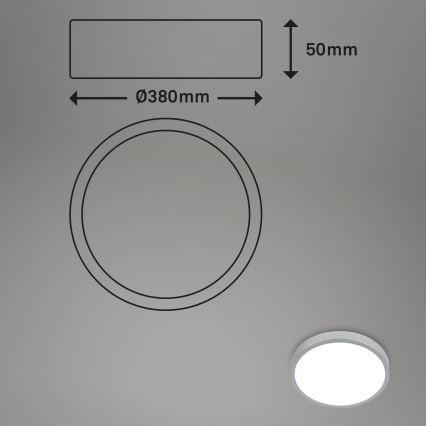 Briloner 3709-014 - Plafonier RGBW à intensité variable LED/22W/230V 4000K d. 38 cm argent + Télécommande