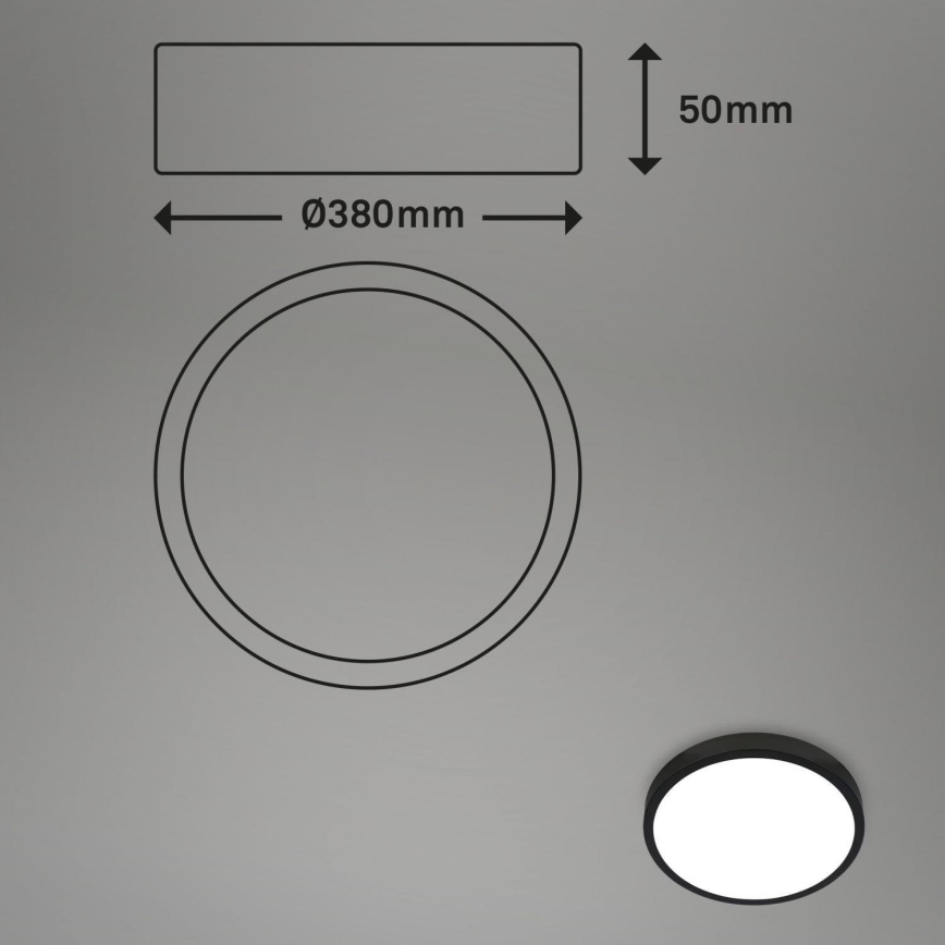 Briloner 3709-015 - Plafonier RGBW à intensité variable LED/22W/230V 4000K d. 38 cm noir + Télécommande