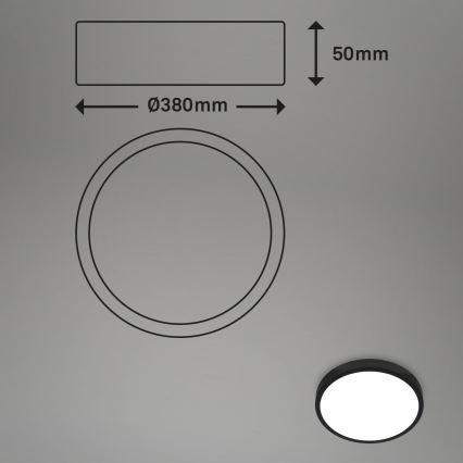 Briloner 3709-015 - Plafoniera dimmerabile RGBW LED/22W/230V 4000K diametro 38 cm nero + telecomando