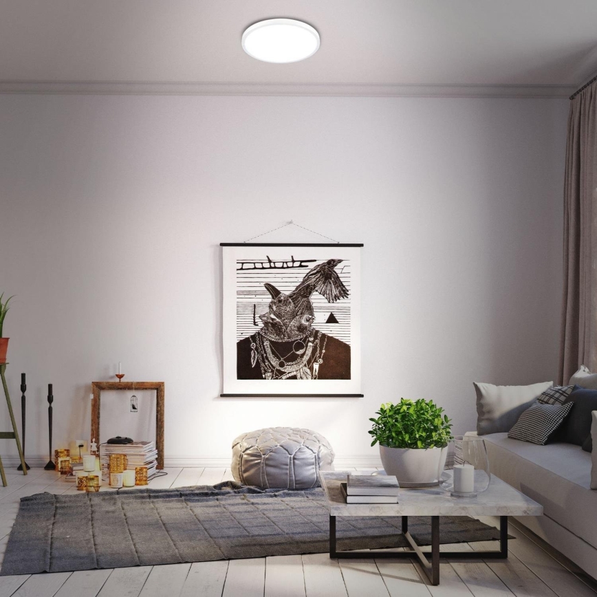 Briloner 3709-016 - Plafoniera dimmerabile RGBW LED/22W/230V 4000K diametro 38 cm bianco + telecomando