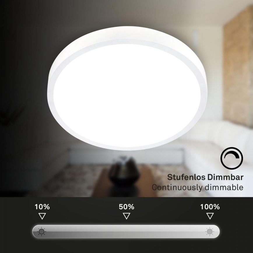 Briloner 3709-016 - Plafoniera dimmerabile RGBW LED/22W/230V 4000K diametro 38 cm bianco + telecomando