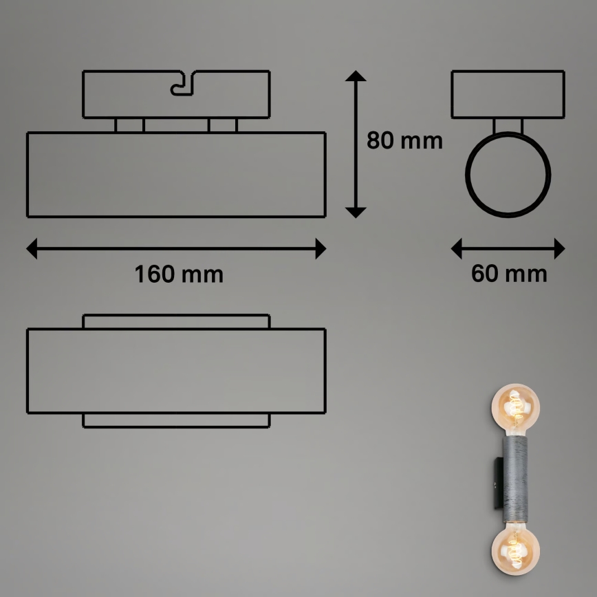 Briloner 3710-024 - Applique da parete in stile retrò 2xE27/10W/230V