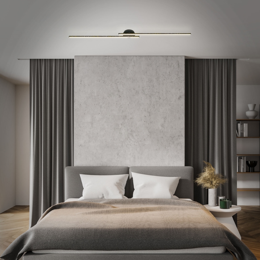 Briloner 3717-025 - Lampadario a plafone LED REY 2xLED/12W/230V nero