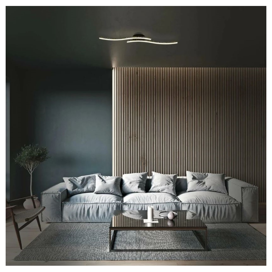 Briloner 3718-025 - Plafonnier LED REY 2xLED/6W/230V noir