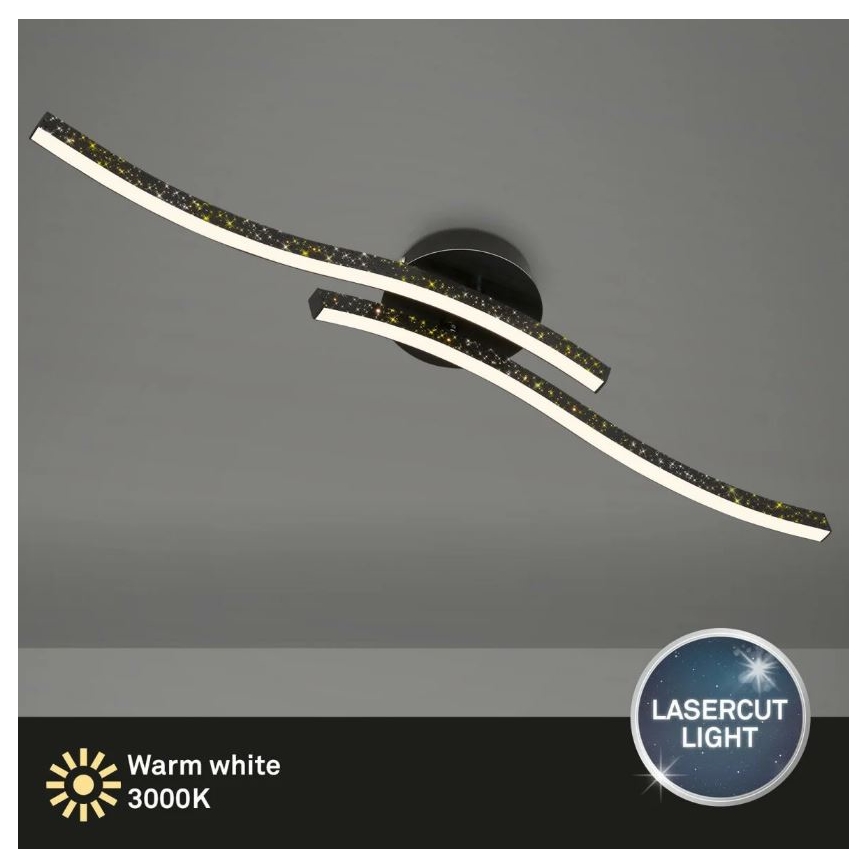 Briloner 3718-025 - Plafonnier LED REY 2xLED/6W/230V noir