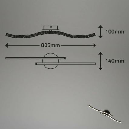 Briloner 3718-025 - Plafonnier LED REY 2xLED/6W/230V noir
