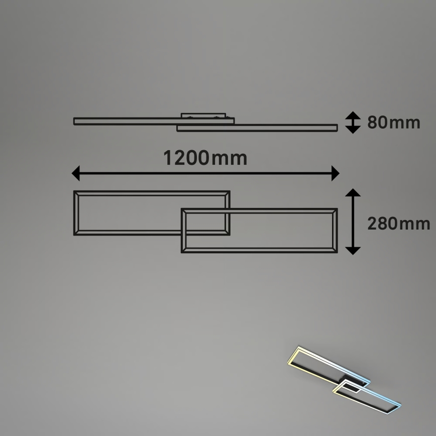 Briloner 3761015 - Dimmbare LED-Deckenleuchte LED/45W/230V 2700-6500K schwarz + Fernbedienung