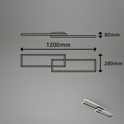 Briloner 3761015 - Plafoniera LED dimmerabile LED/45W/230V 2700-6500K nero + telecomando