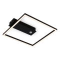 Briloner 3770-015 - Plafoniera LED con sensore di movimento e crepuscolare FRAME LED/14W/230V 3000K 30x32 cm nero