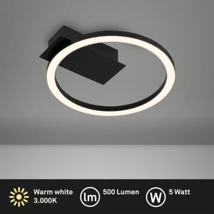 Briloner 3778-015 - LED-Deckenleuchte FRAME LED/5W/230V Ø 20 cm schwarz
