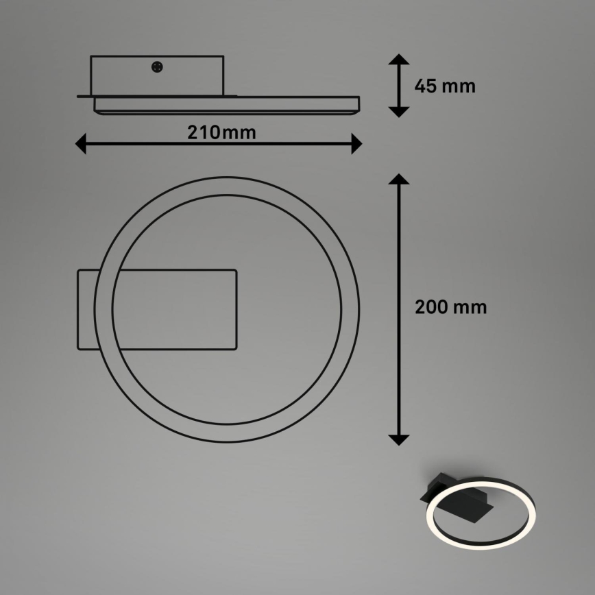 Briloner 3778-015 - LED-Deckenleuchte FRAME LED/5W/230V Ø 20 cm schwarz
