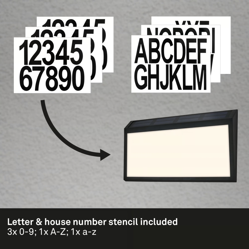 Briloner 3797015 - LED Solar-Hausnummer LED/0,5W/1,2V 1200 mAh IP44