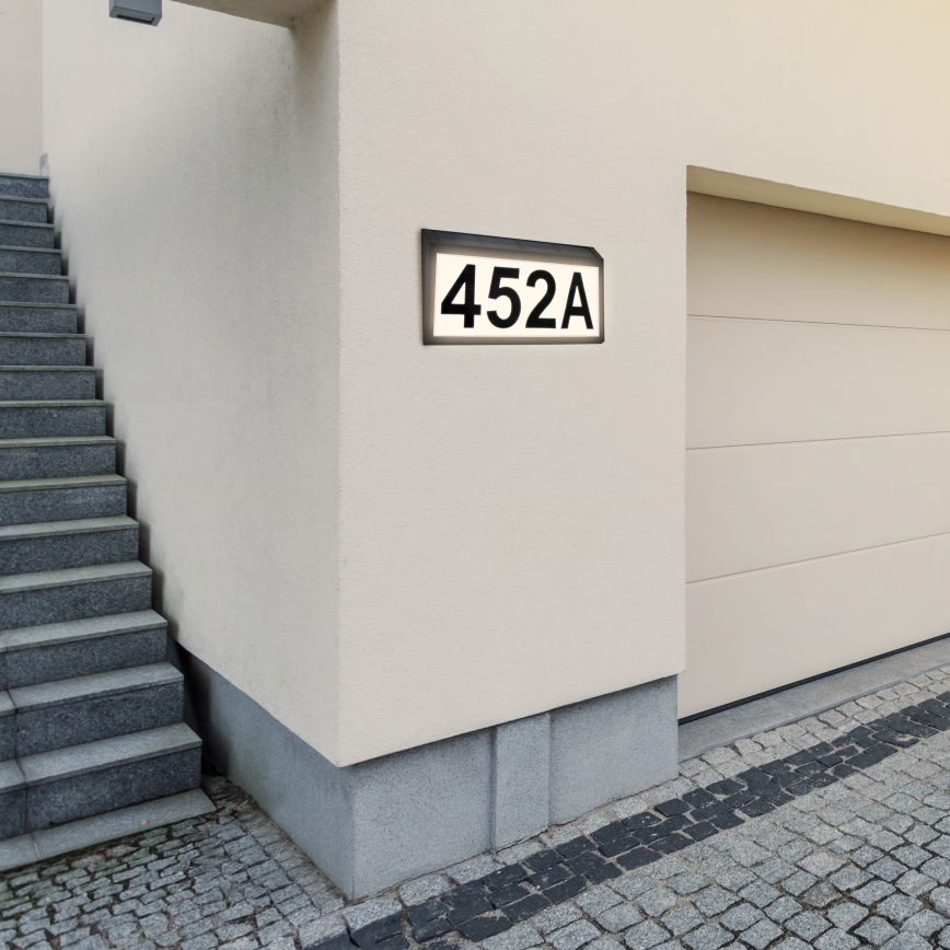 Briloner 3797015 - Numéro de maison solaire à LED 0,5W/1,2V 1200 mAh IP44