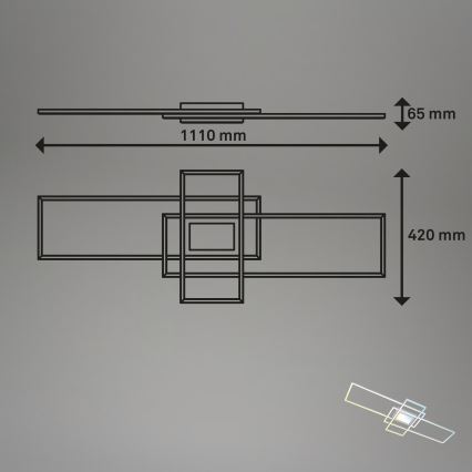 Briloner 3812019 - LED dimmbare Deckenleuchte RAM LED/56W/230V Wi-Fi Tuya 111x42 cm + Fernbedienung